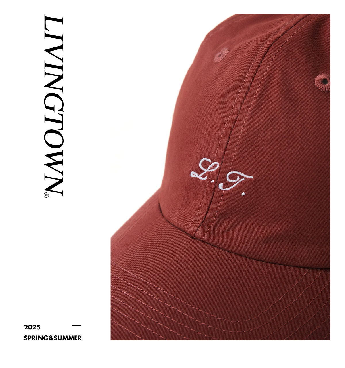 LIVINGTOWN Classic Retro Cotton Embroidered Logo Baseball Cap