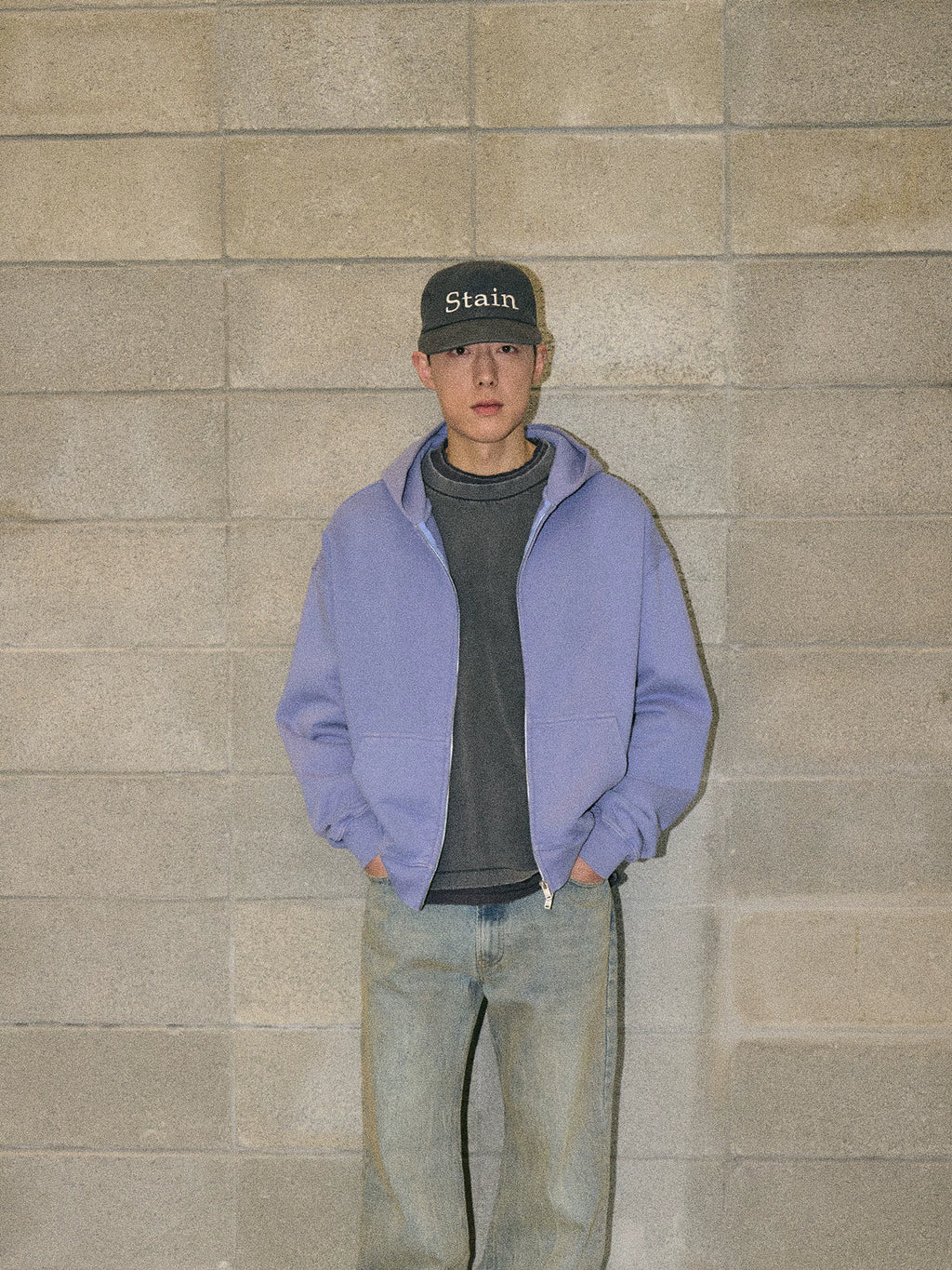 PARTIMENTO Washed Cotton Distressed Baseball Cap