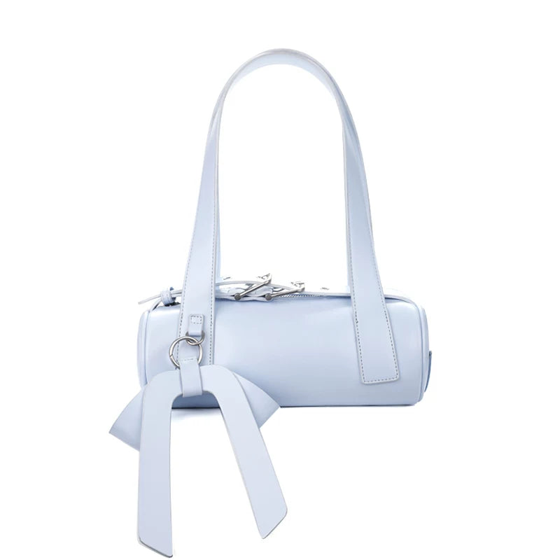 JANDRESS Air Blue Faux Leather Magnetic Snap Shoulder Bag
