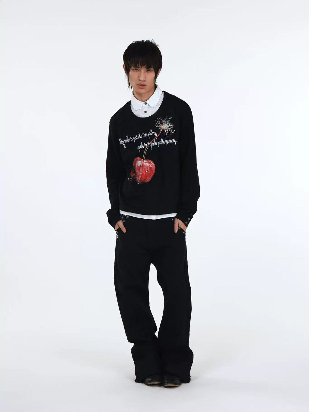DETW Academy Fake Two Sweater Polo Shirt
