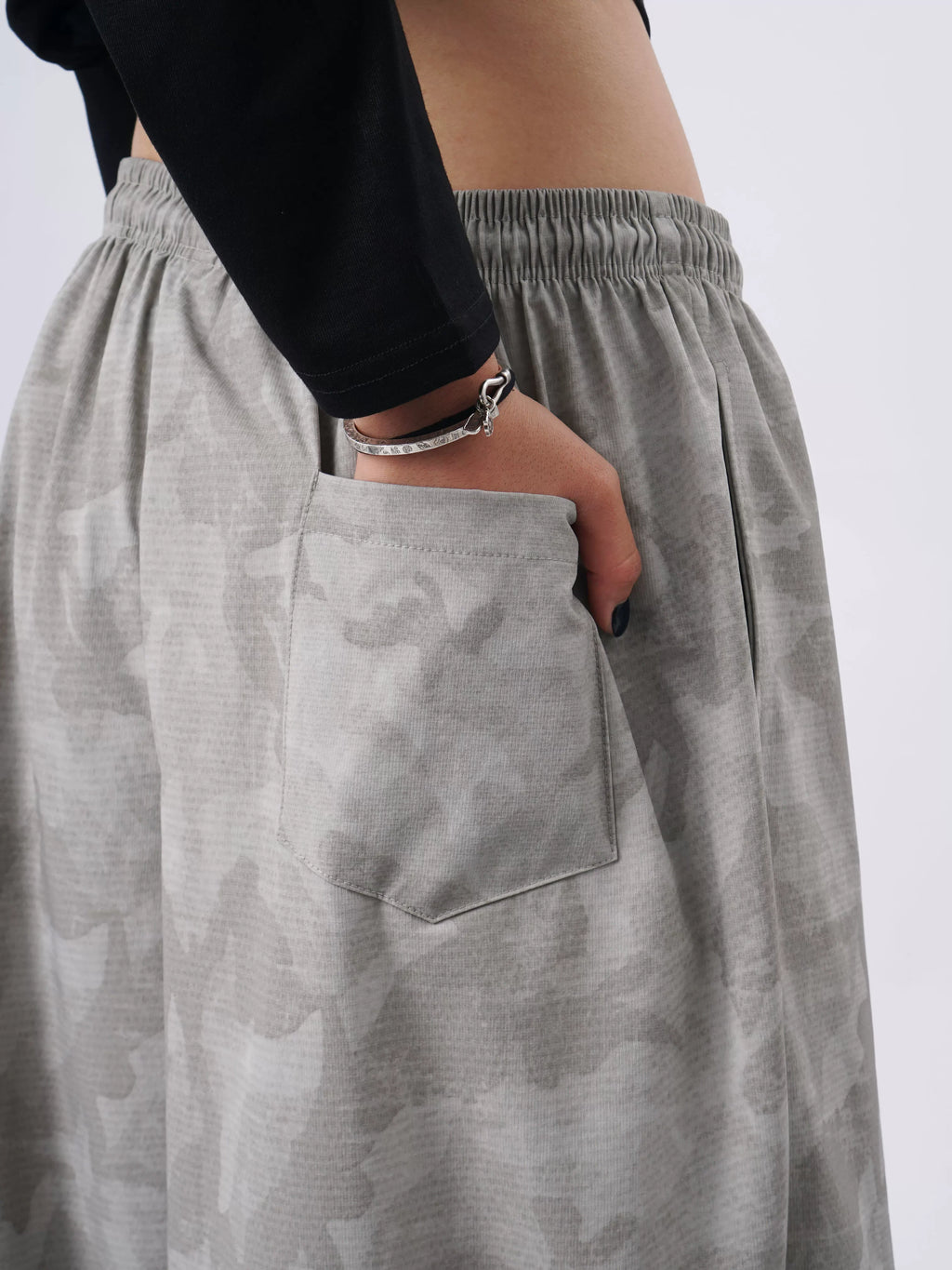 SAMUSAN Loose Pleated Sports Casual Wide Leg Pants