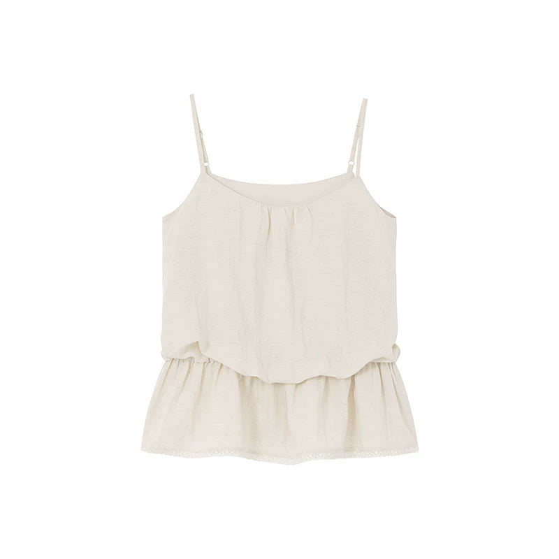 KANO Ruffle Trim Long-Sleeve Cardigan Cami Two-Piece Set