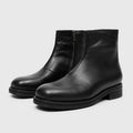 RZAAZ Leather Square-Toe Side-Zip Chelsea Boot