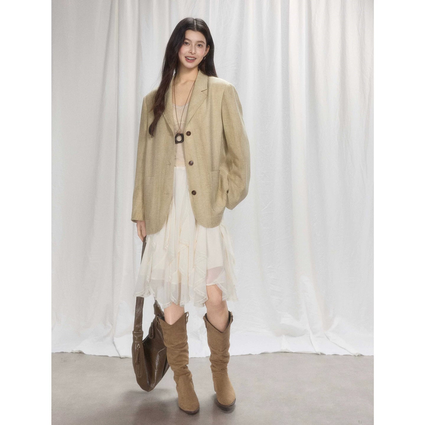 TYANG Irregular Lace Suspender Dress