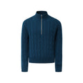 DIMC Wool-Blend Cable-Knit Half-Zip Turtleneck Sweater
