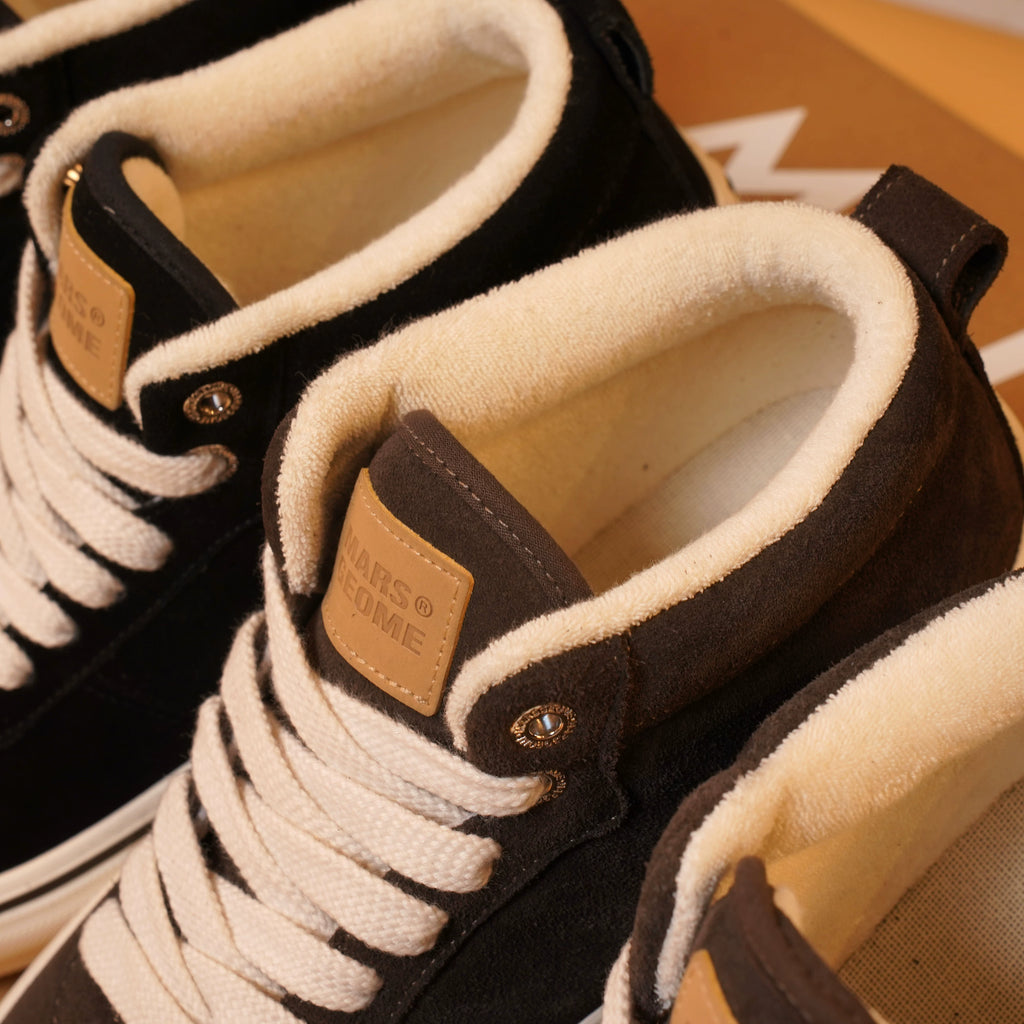 MARS GEOME Mid-top Velvet Leather Board Shoes Cotton Shoes