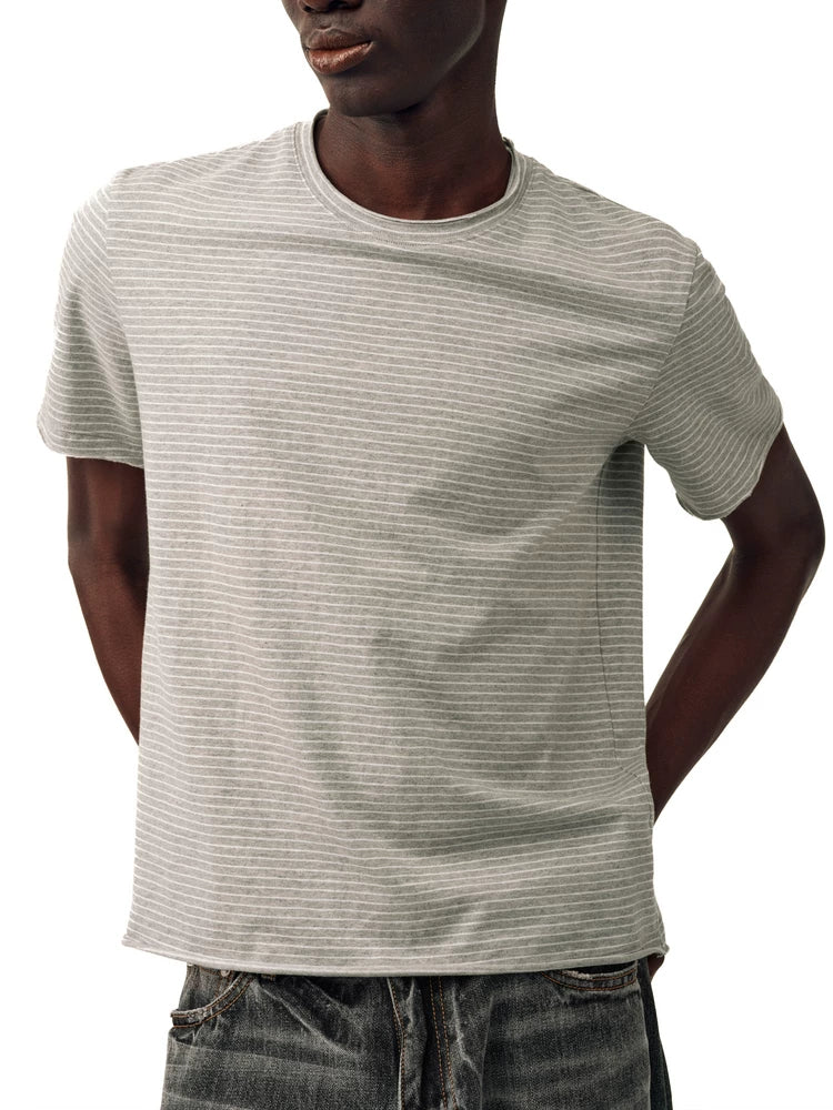 NONRADICAL Striped Cotton Crew Neck Tee