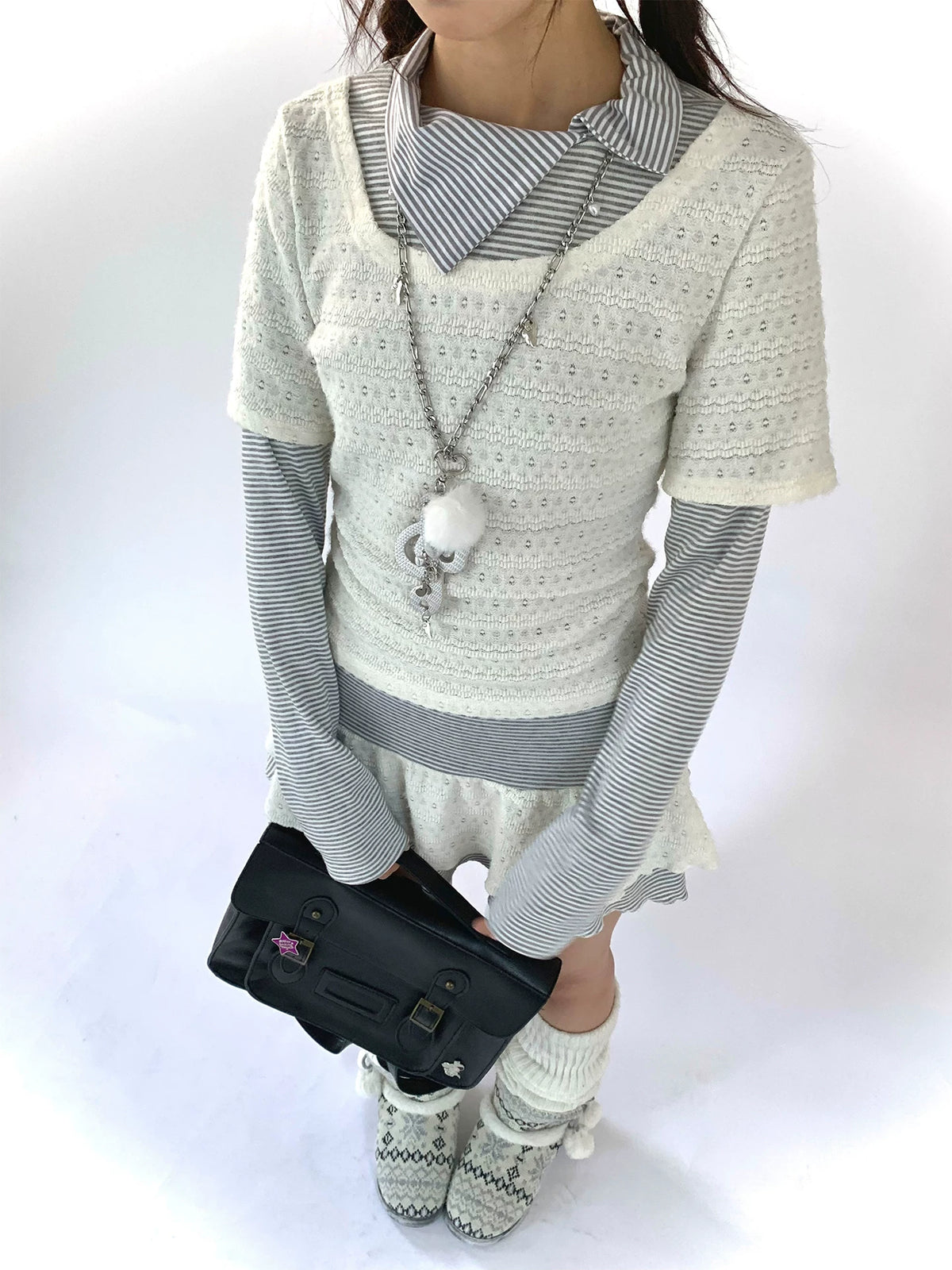 Kasugano TOO U-Neck A-Line Knit Dress