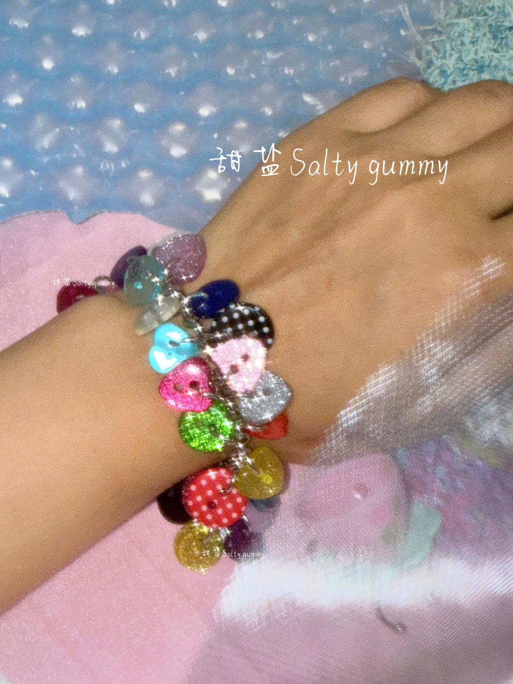 Salty gummy Cubic Zirconia Polka Dot Bracelet