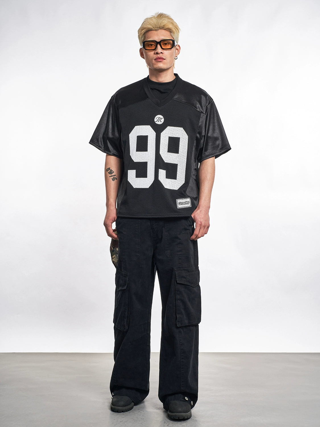 MT99 Alphabet Sports Breathable V-Neck Jersey Tee