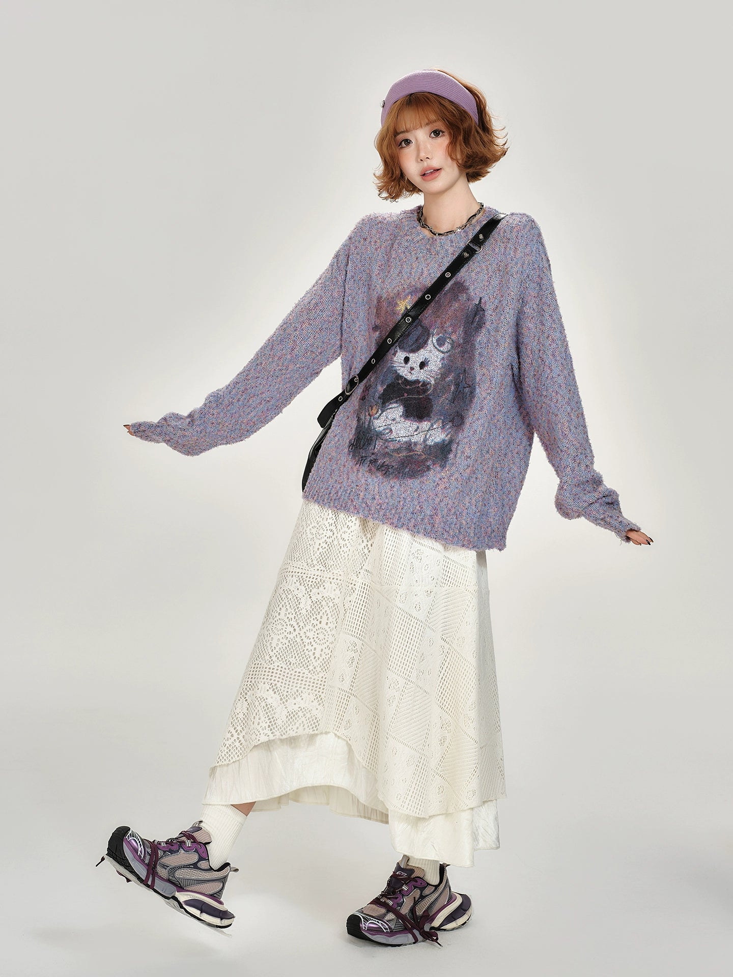 Girlyhalo Vintage Irregular Patchwork Lace Skirt