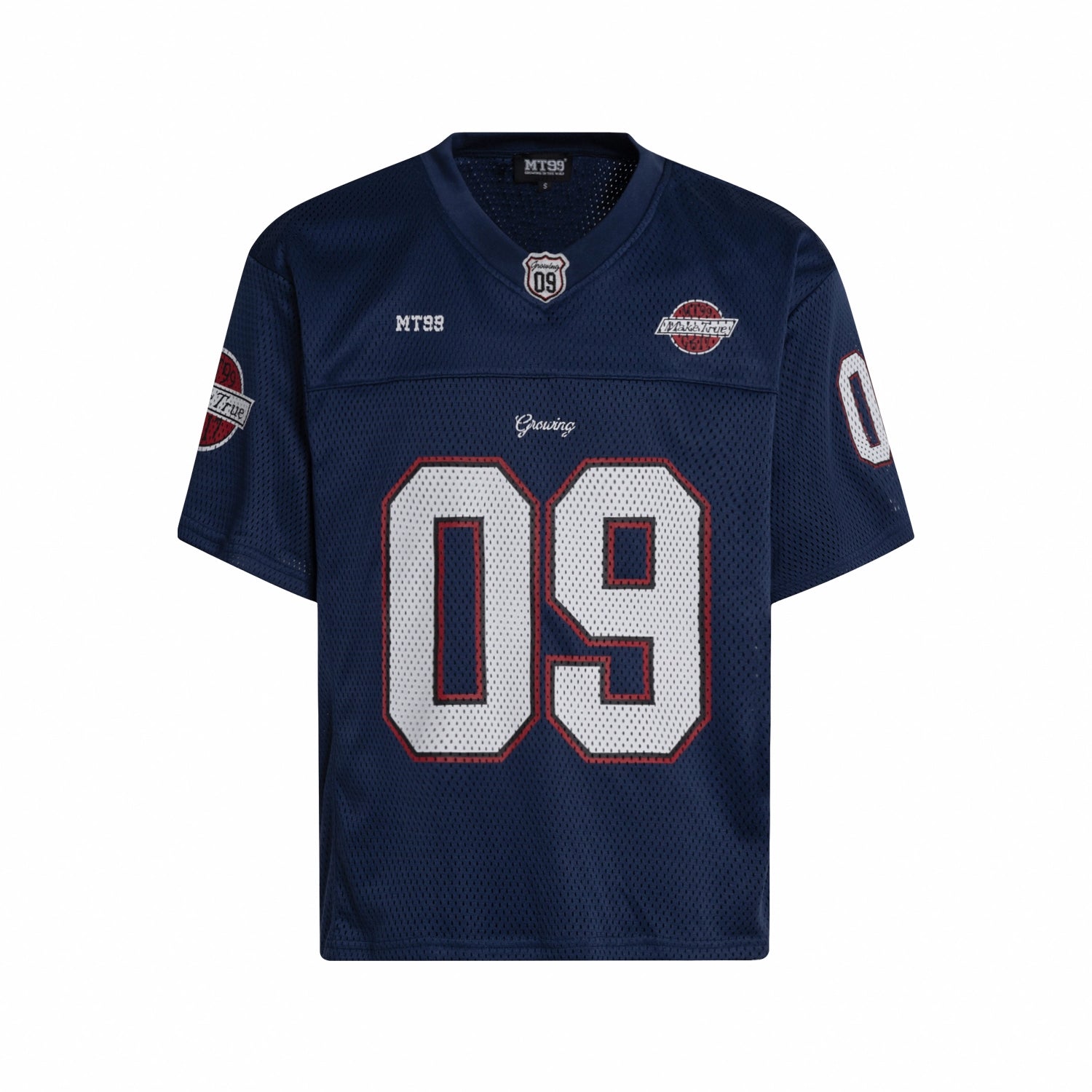 MT99 Collar 09 Letter Printed Breathable Tee