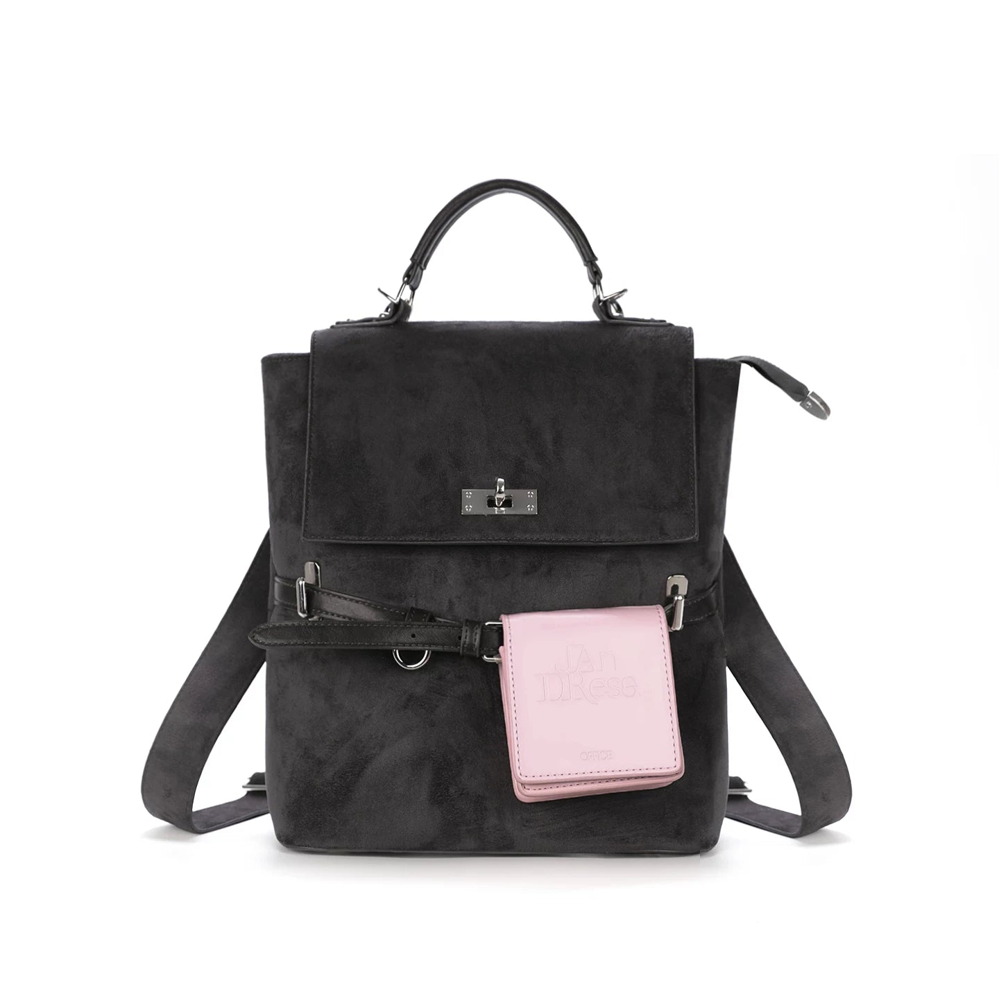 JANDRESS Vintage College Belt Decorative Contrast Backpack