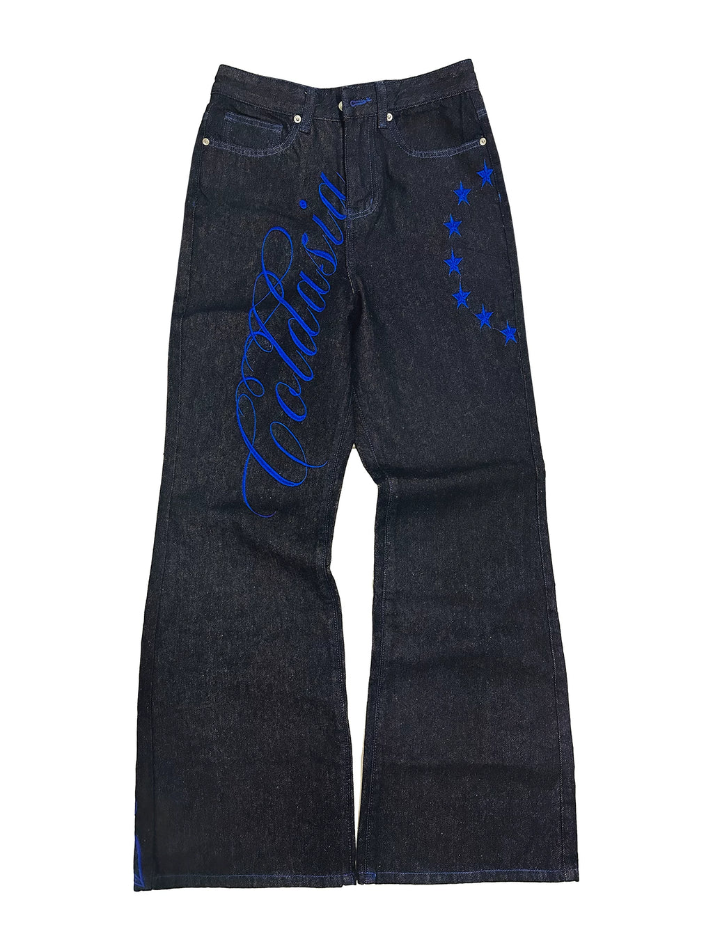 ColdAsia Flower-type Embroidered Original Cow Jeans
