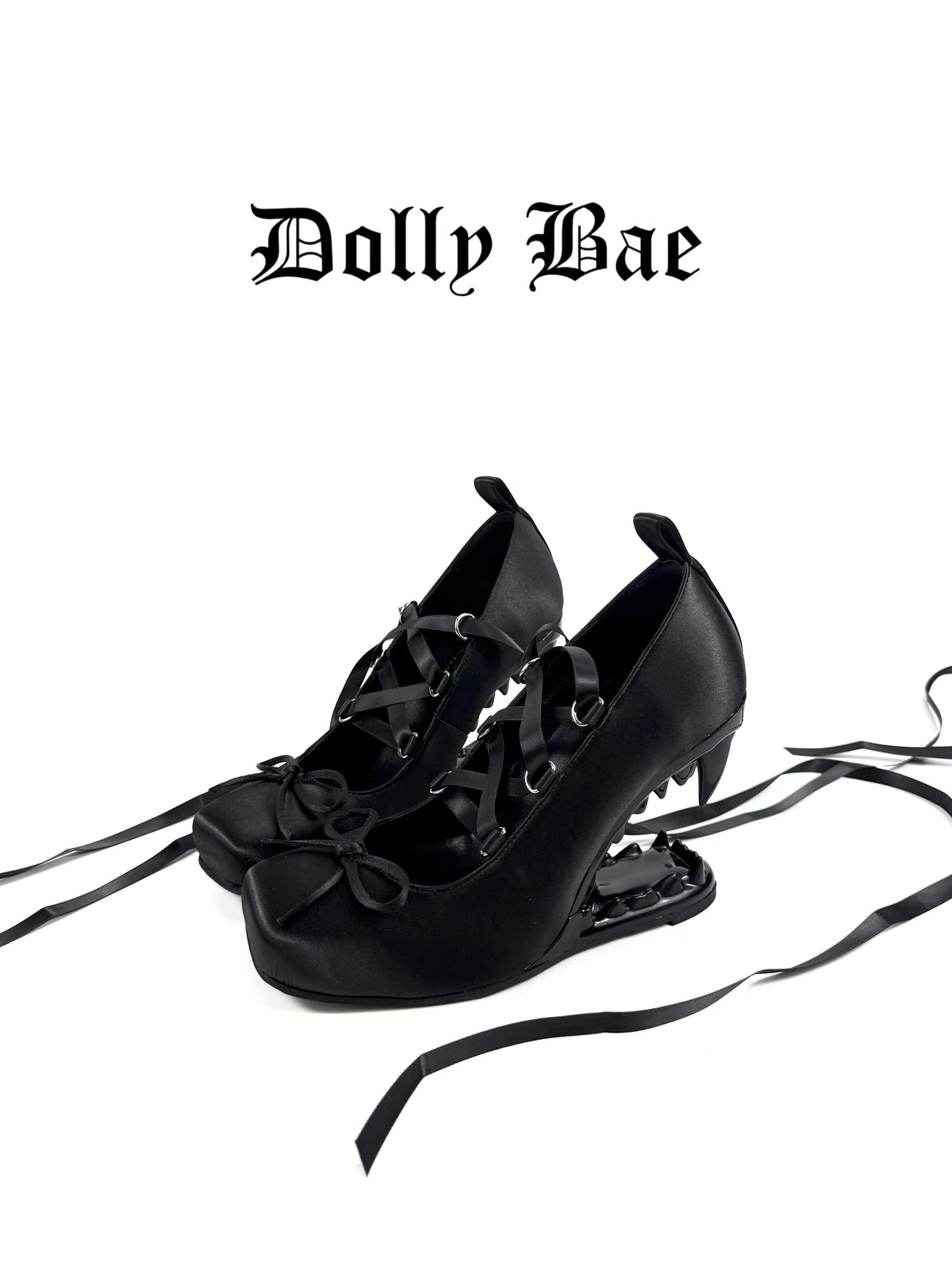 Dollybae Straps Square Head Satin Heels