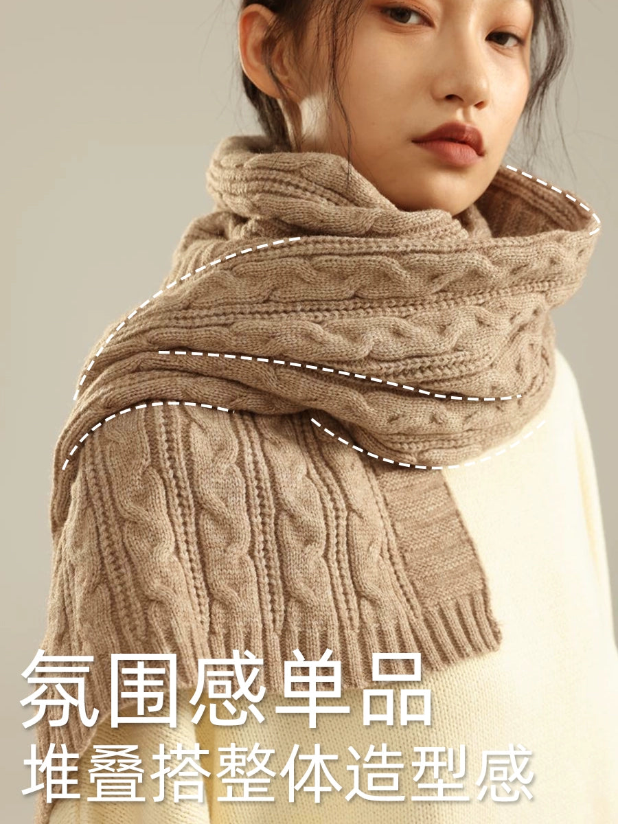 ZHENWEI Knitted Scarf Enlarged and Widened Scarf