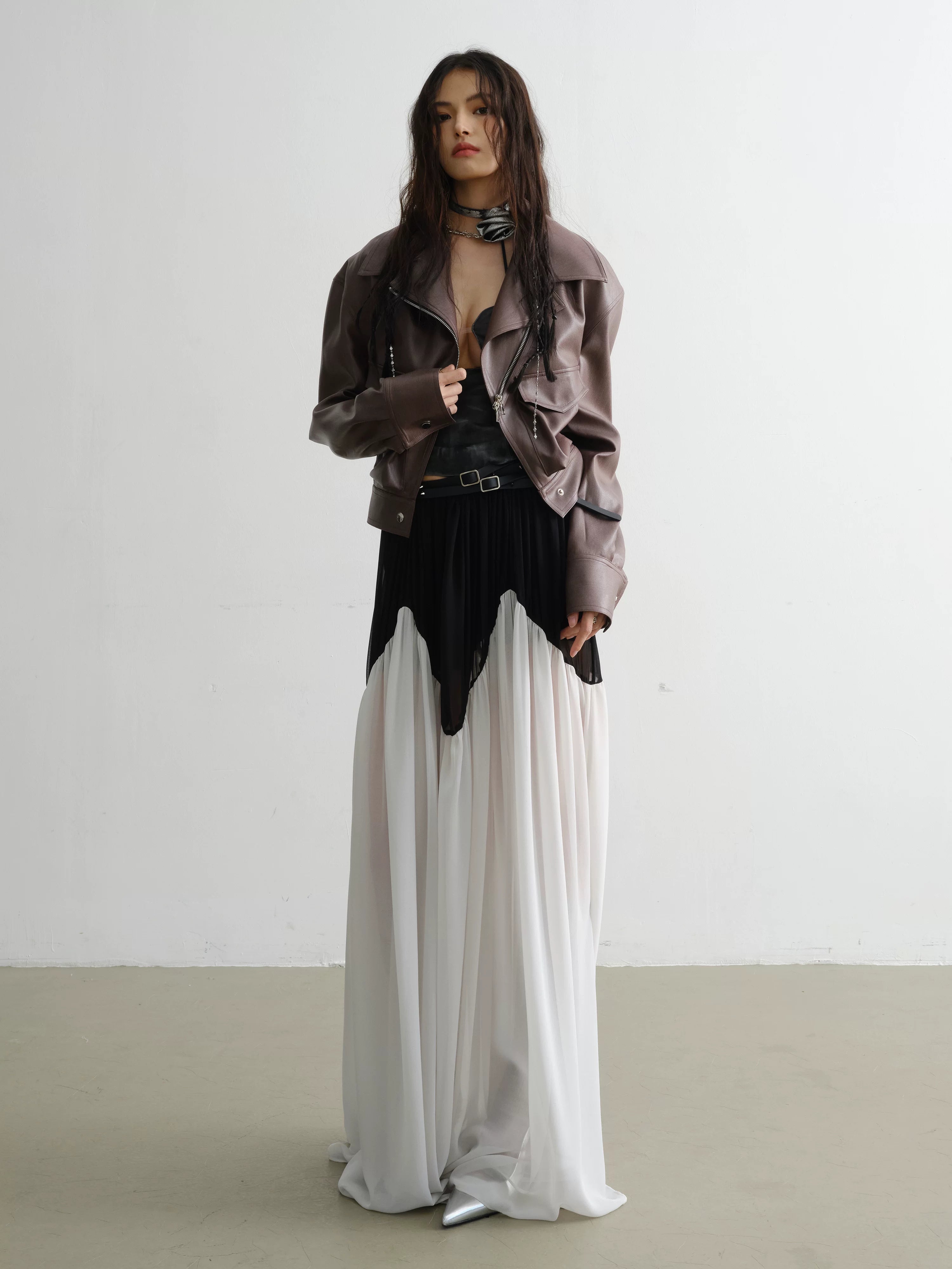 Jnylon Vintage Loose PU Leather Jacket
