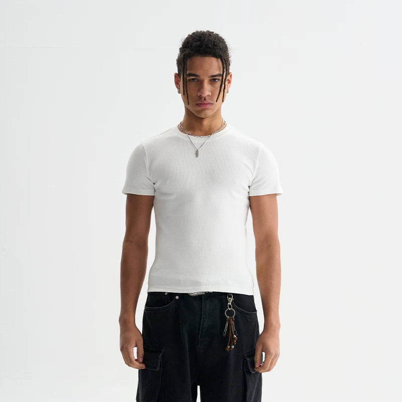 FIVE MEN 220g Stretch Slim Fit Cropped Tee