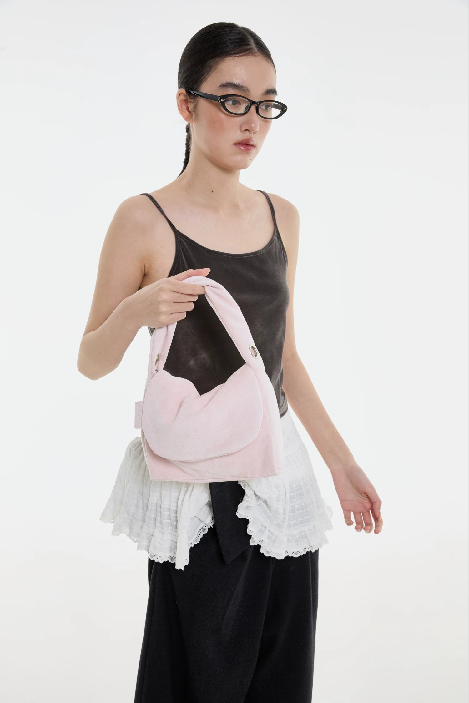 DirtySix Soft Fufu Suede Padded Small Square Bag