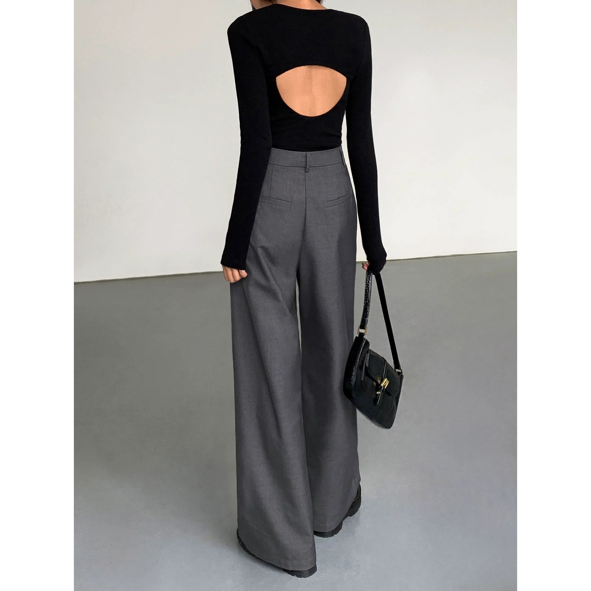 Ousph High Waist Loose Versatile Mopping Casual Pants