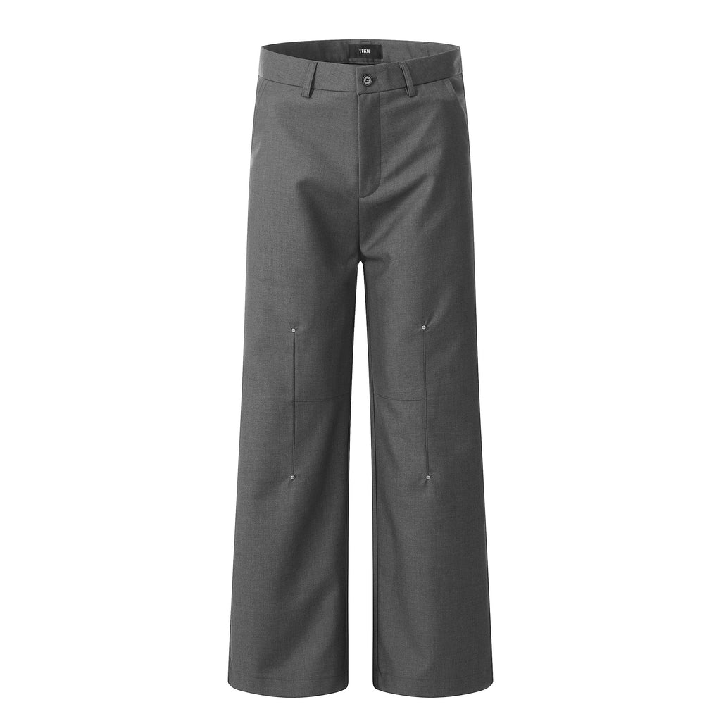 11KN American Style High-end Rivet Loose Wide-leg Casual Drape Trousers