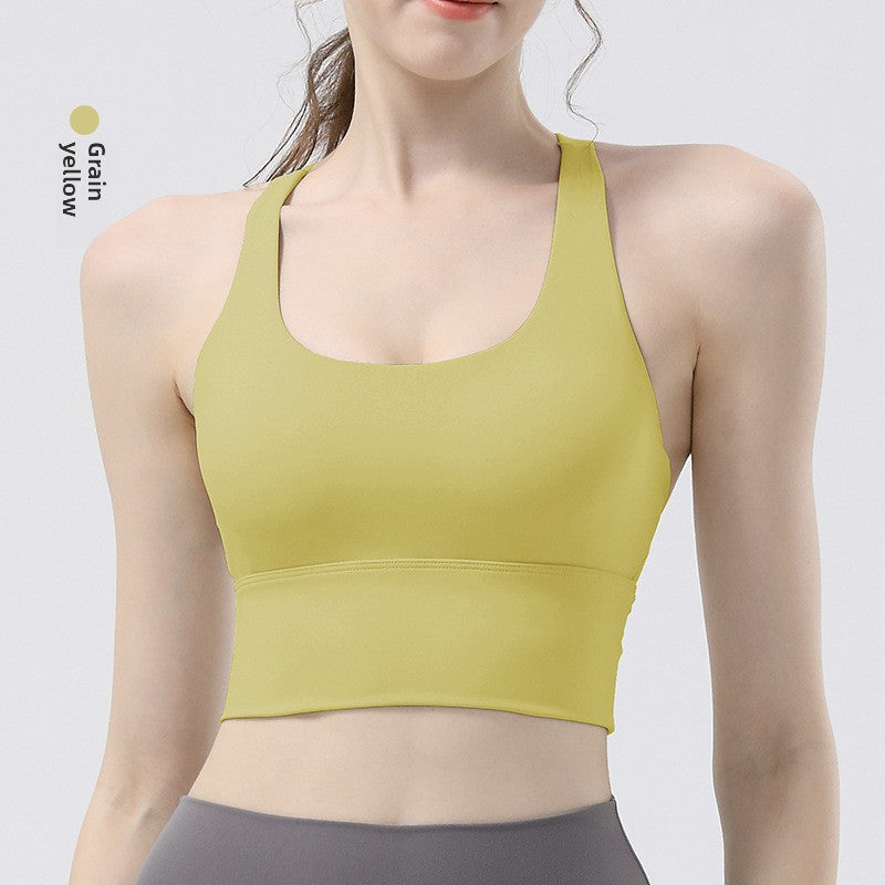 TIANQINGSE Sports Yoga Vest Solid Cup Cross Back