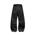 JCAESAR Double Side Seam Structure Wide Scimitar Profile Jeans