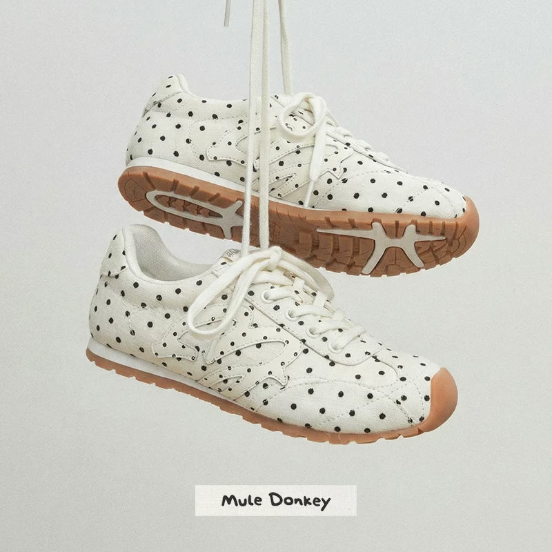 Mule Donkey Leopard Print Suede Lace-Up Retro Sneaker