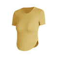 Athena Lulu Ribbed Sports Short Sleeve Blouse with Chest Pads