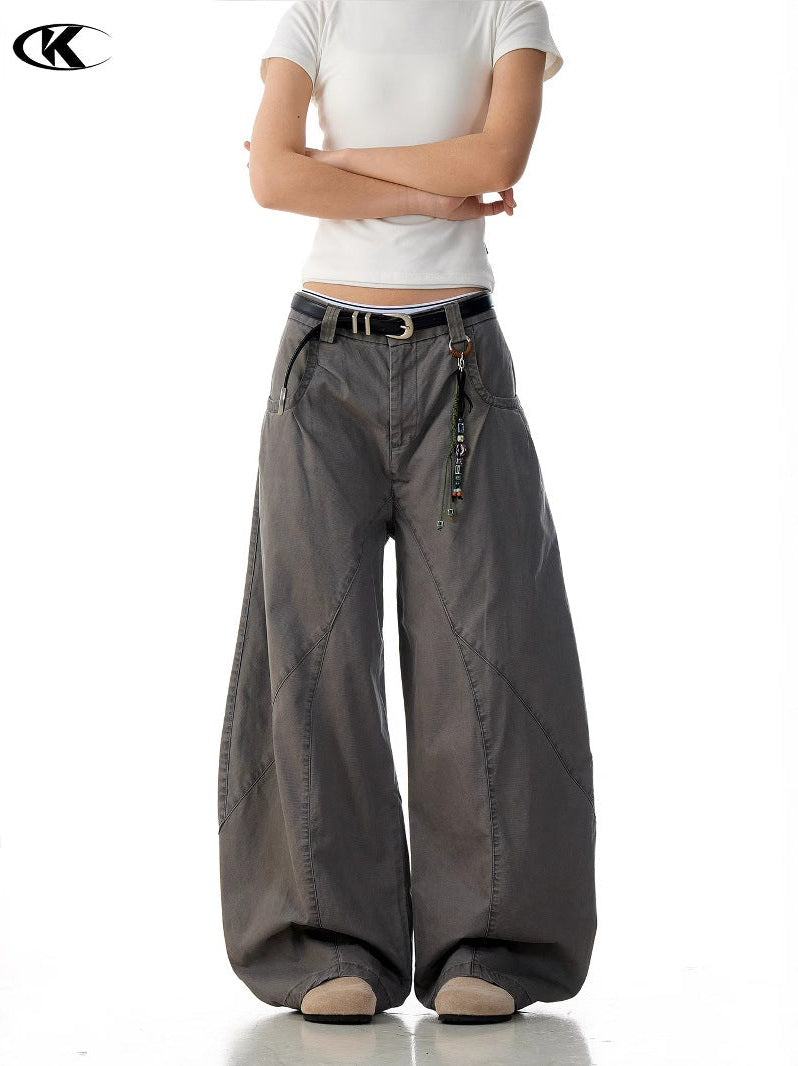 11KN Retro Scimitar Wide-leg Cargo Pants