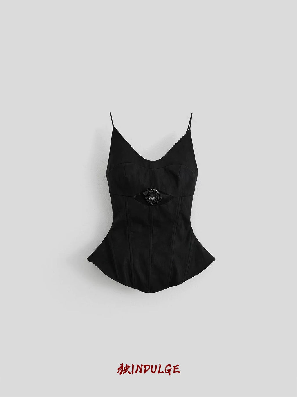 INDULGE Lacquer Pupil 3D-Cut Devil Horn Fitted Cami Top