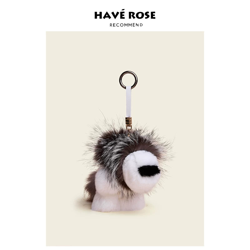 HAVEROSE Premium Sense Rex Rabbit Hair Lion Doll Pendant