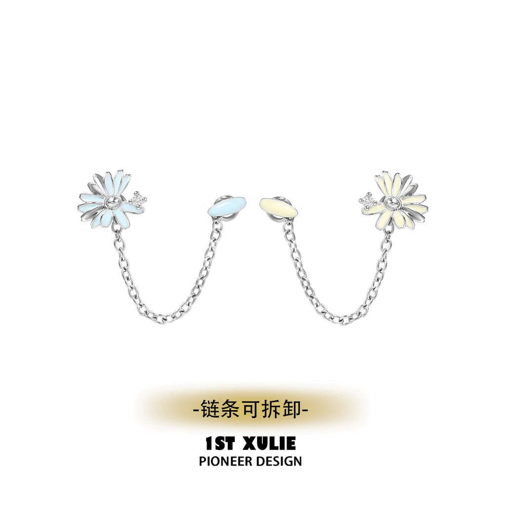 1ST XULIE Daisy Earrings for Double Piercings