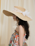 Sunnyunder Lafite Straw Flat Top Straw Hat