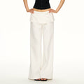 ARISEISM American Retro Faux Two-Piece High-Waist Wide-Leg Pants