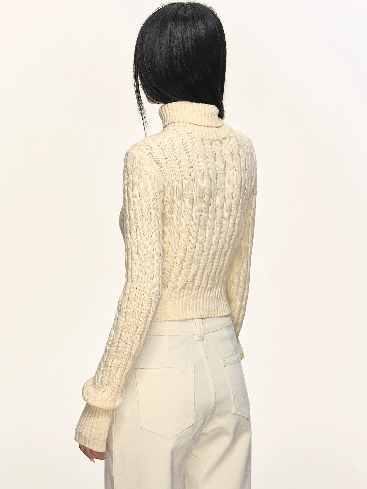 Anna Aneae Turtleneck Pit Strip Waist Sweater