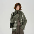 Girlyhalo Vintage Turtleneck Knitted Sweater Jacket