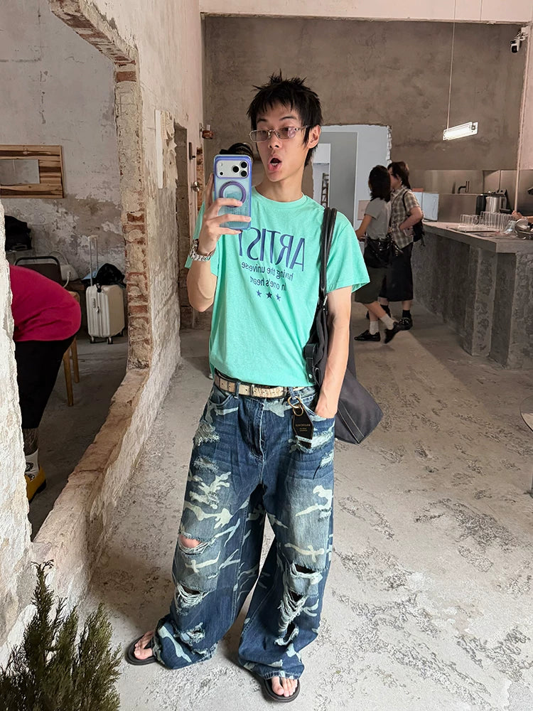 EAHO Loose Versatile Ripped Jeans