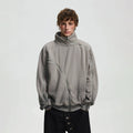 BTSG niche silhouette irregular zipper stand-up collar jacket