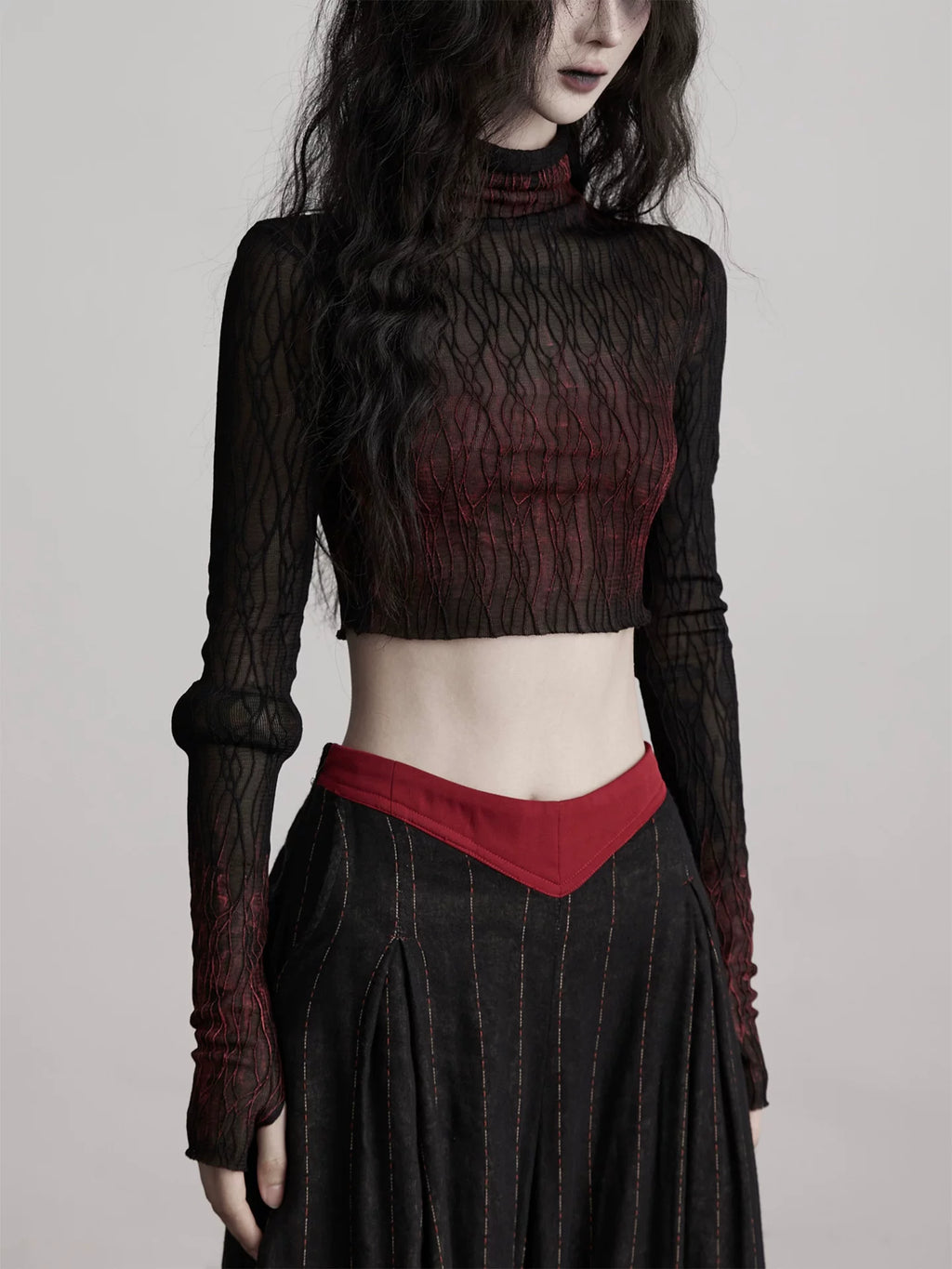 INDULGE Lace Knit Bottom Long Sleeve