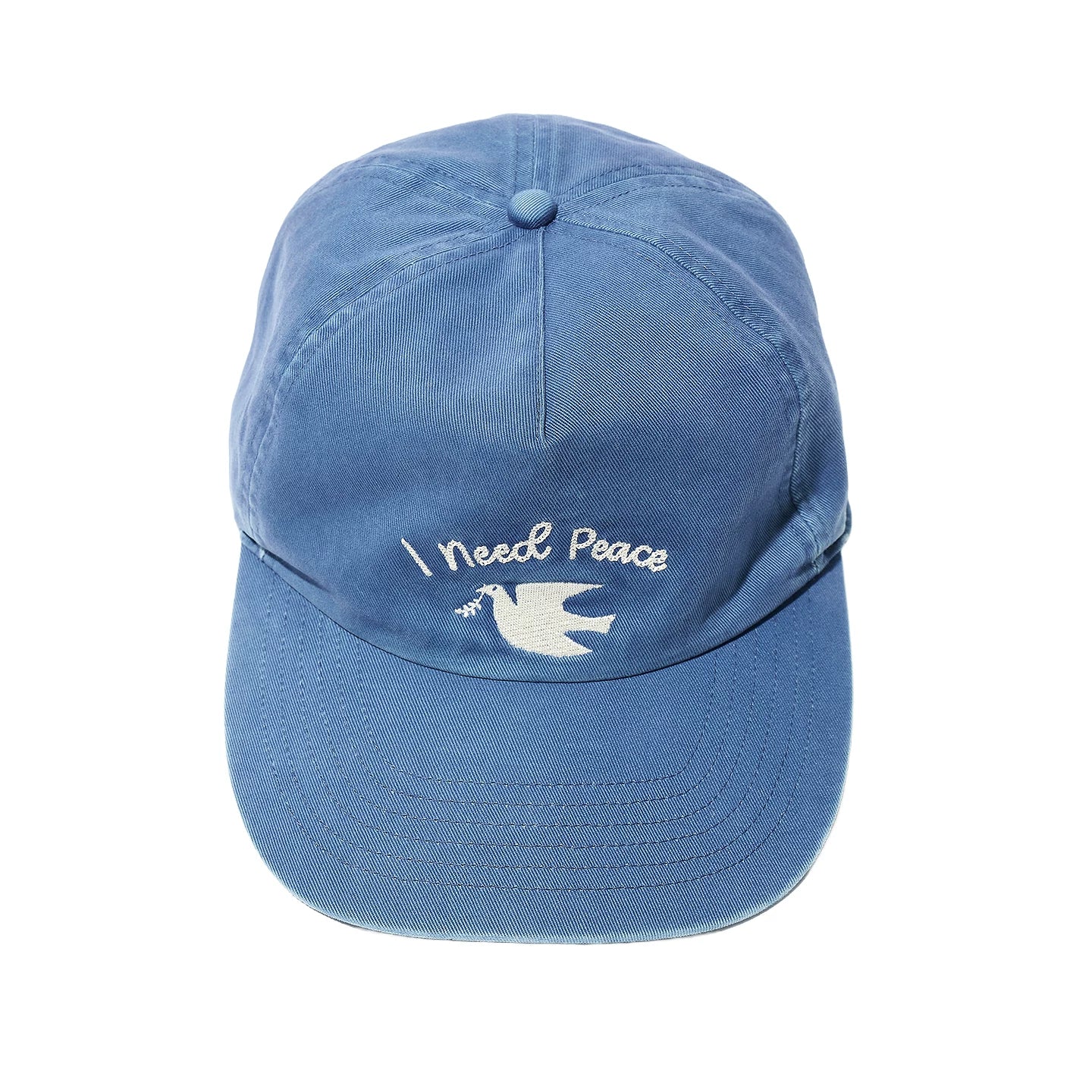 PARTIMENTO Washed Distressed Baseball Cap with Dove Embroidery