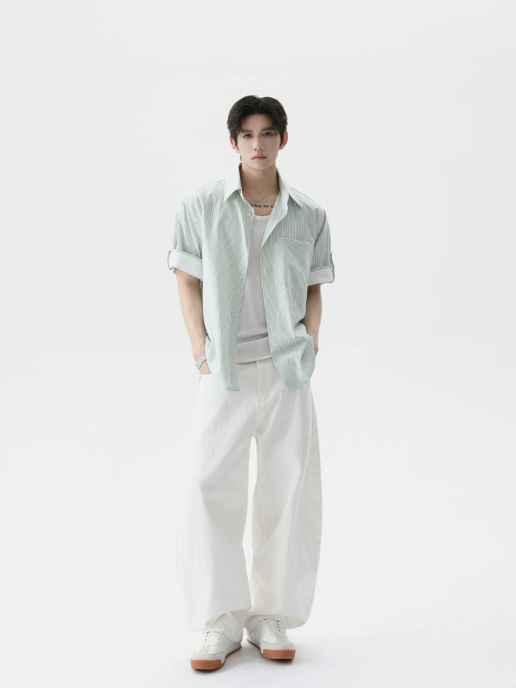 TURNTIDE Casual Loose Simple Striped Shirt