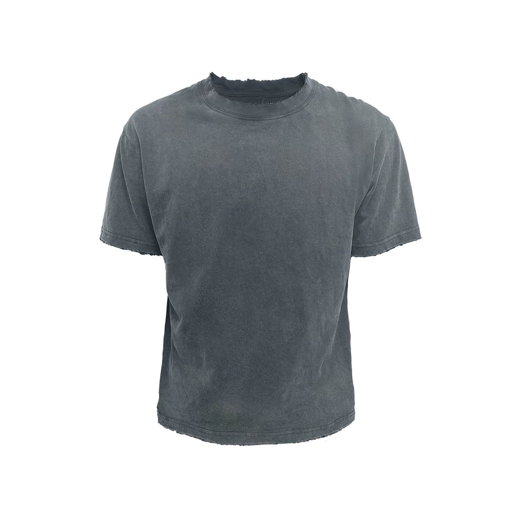 WANNA LAB Washed Distressed Slim-Fit Cotton Tee