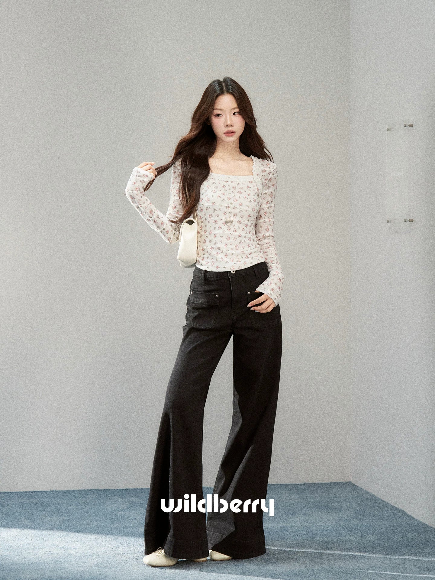 Wildberry Black High-Waist Wide-Leg Jeans