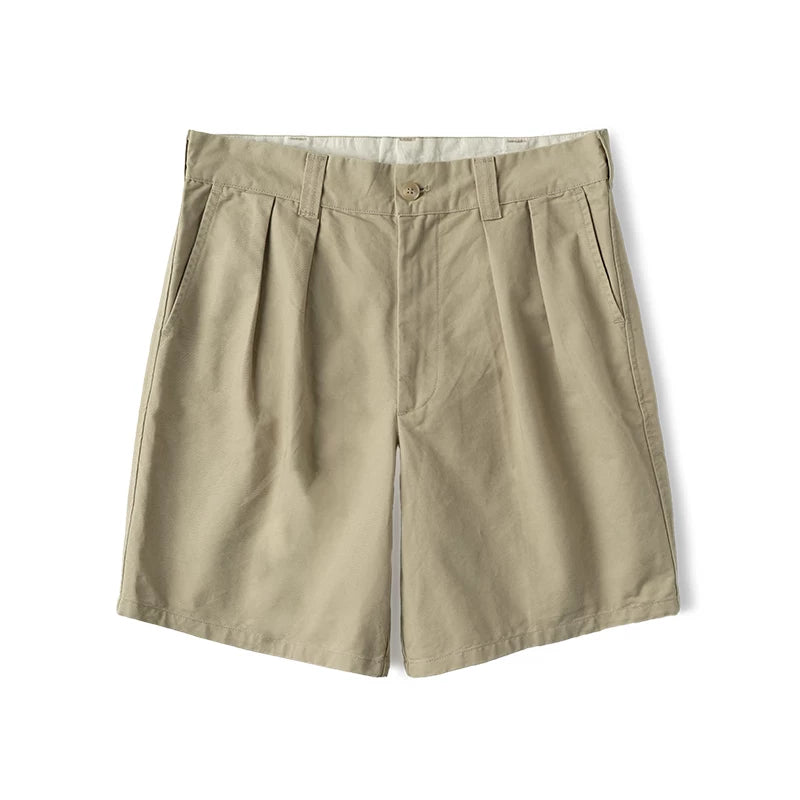 Bronson Mid-High Waist Pleated Wide-Leg Sweat Shorts