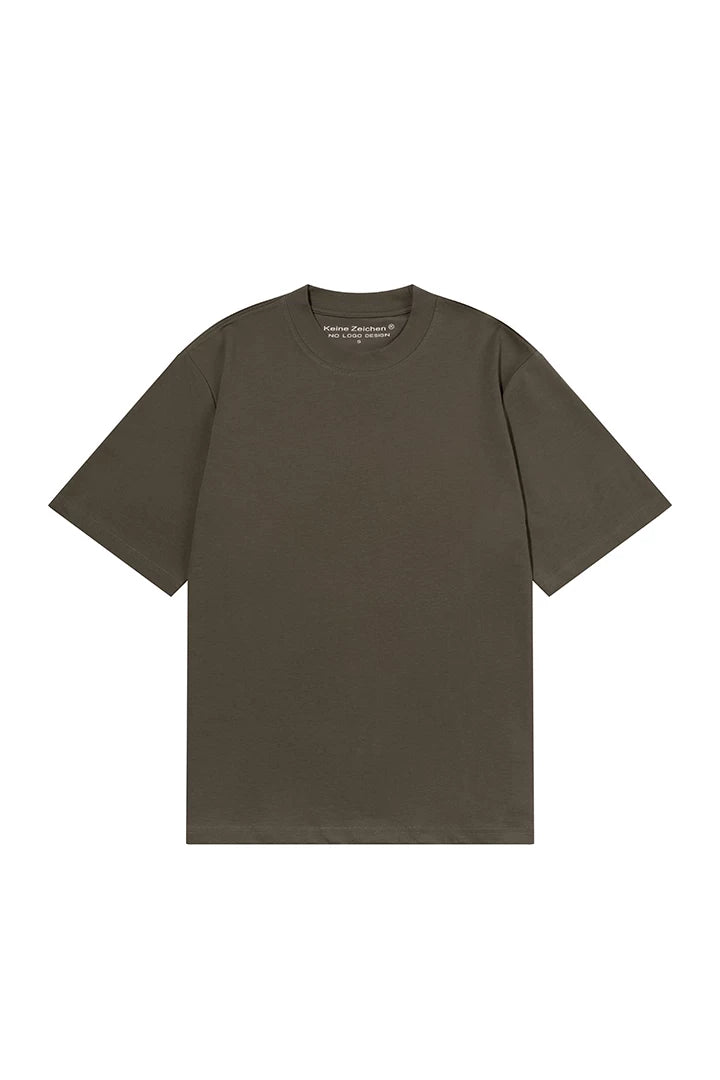 NO LOGO Small Neckline Short and Wide Casual Tee