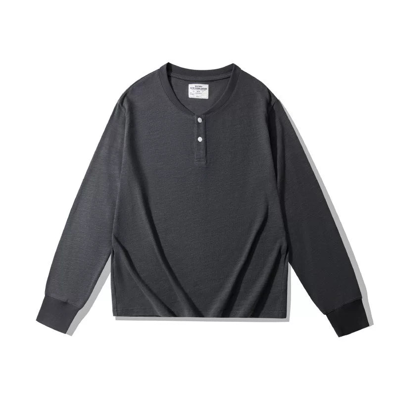 PrintAce Bamboo-Joint Cotton Breathable Loose-Fit Henley
