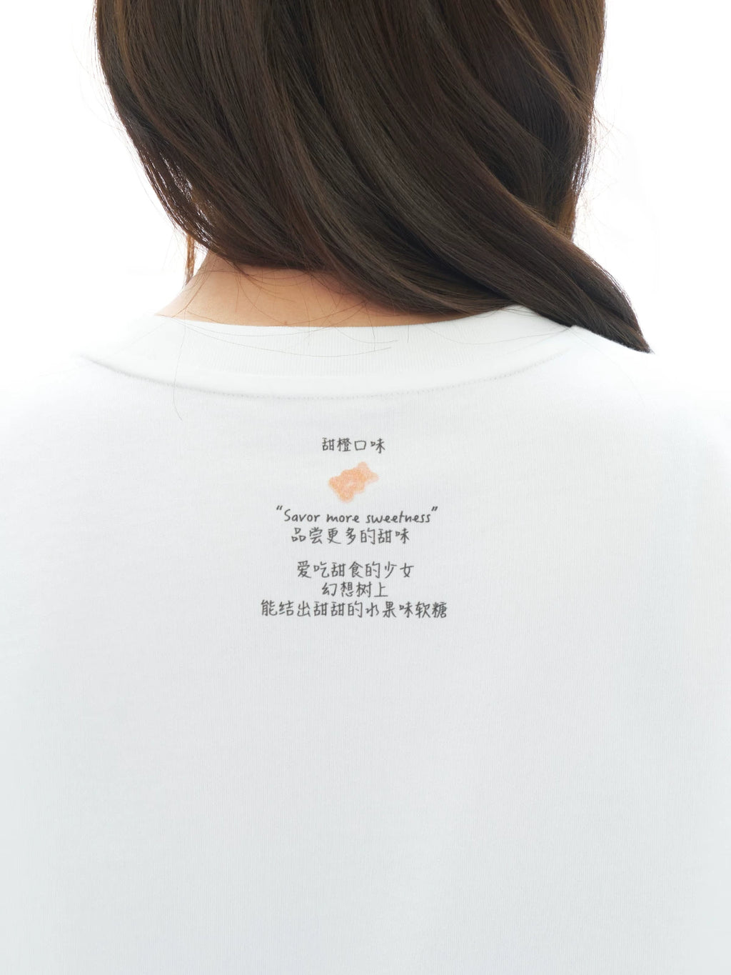 MASOOMAKE Orange Print White Tee