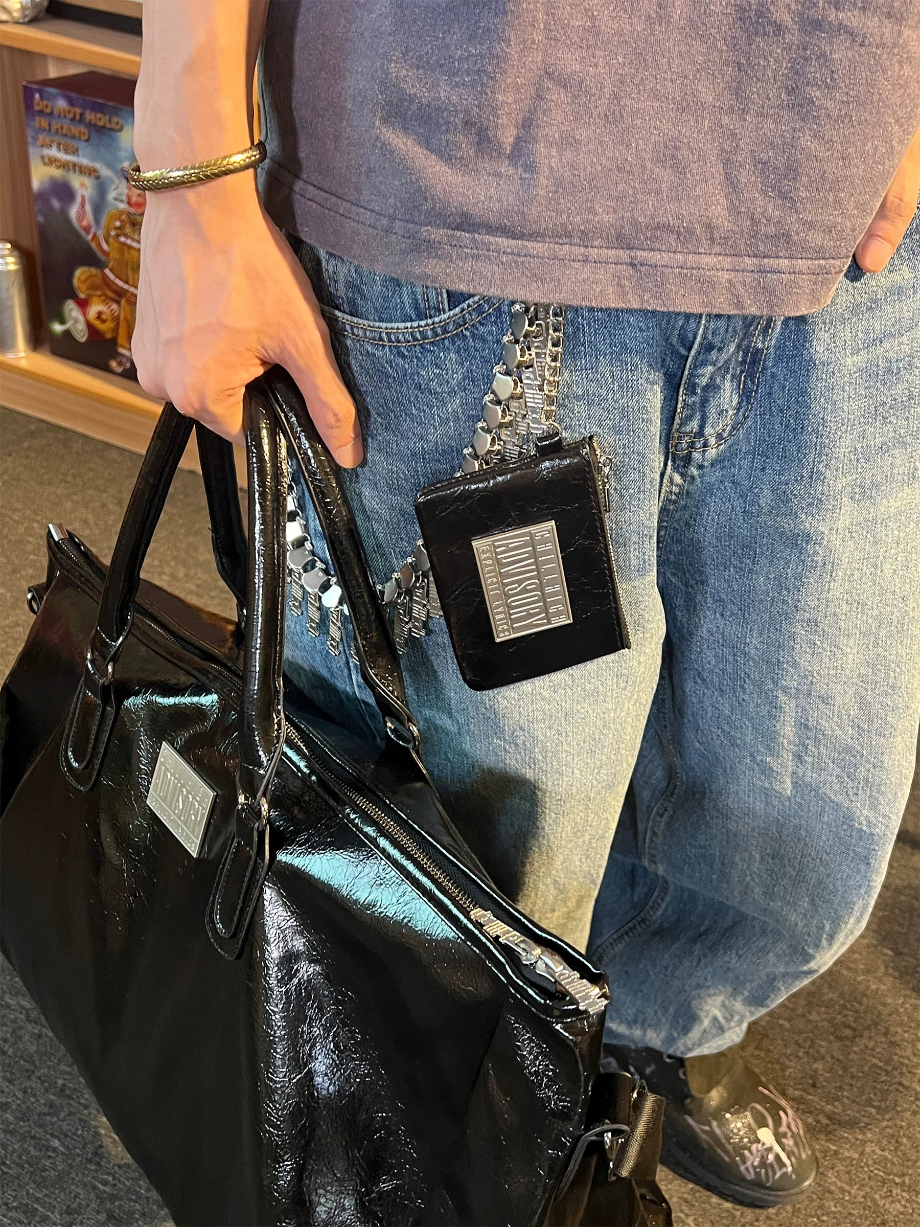 ChillHigh Crack Leather Simple Casual Card Bag