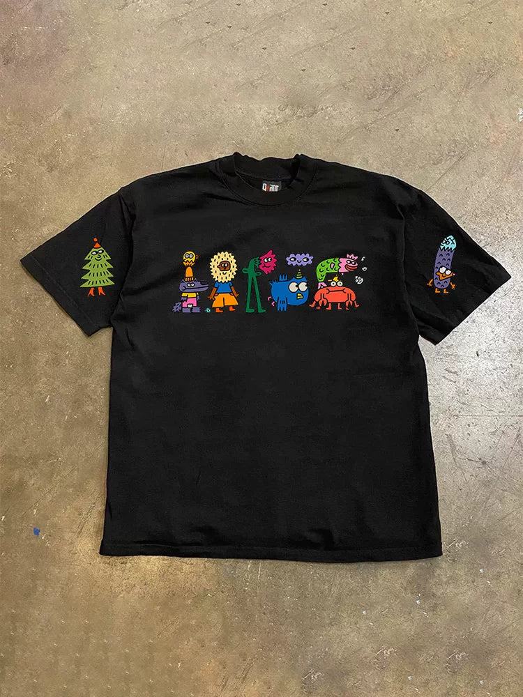 UPUPXIA  Casual Versatile Crew Neck Tee